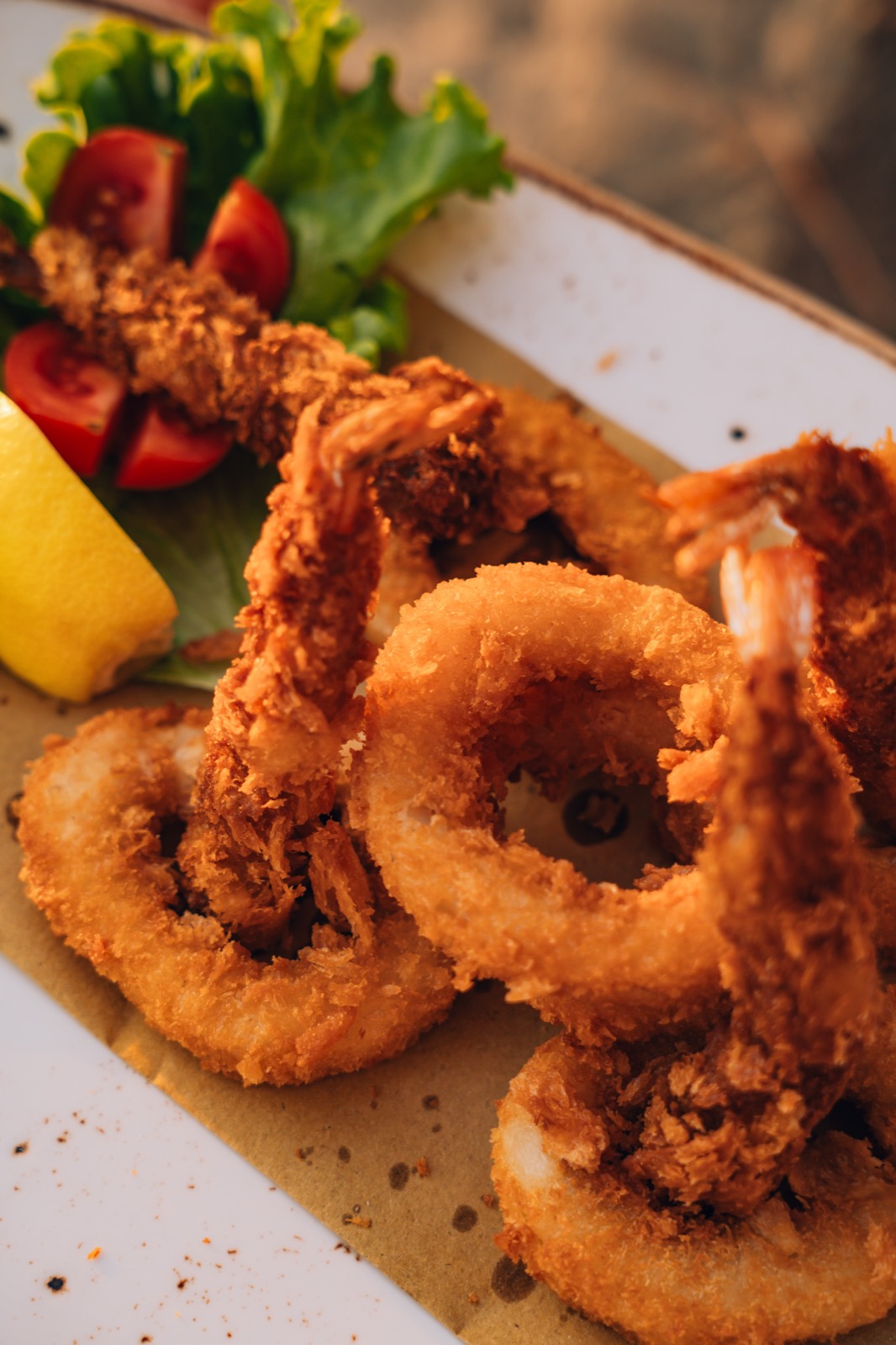 Fritto di calamari e gamberi